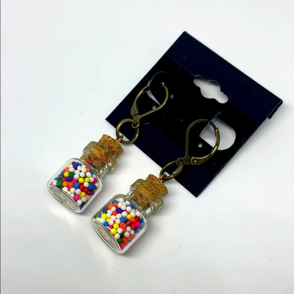 Candy glass bottle earrings
